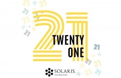 Graphic of Solaris Biotech's 21st anniversary as a biotech business