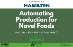 Graphic for “Automating Production for Novel Foods" Webinar